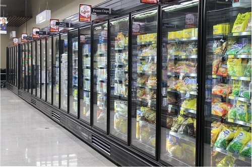 refrigerated supermarket cases-supermarket freezer door