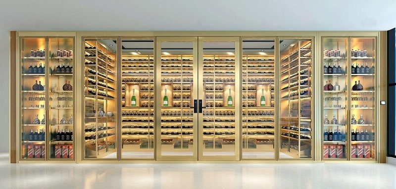 Glass for wine cellar, wine cabinet