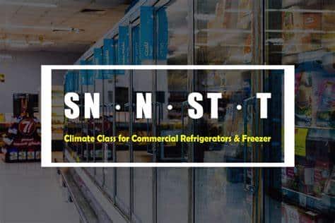 Climate class for  commercial refrigerator,freezer, fridge