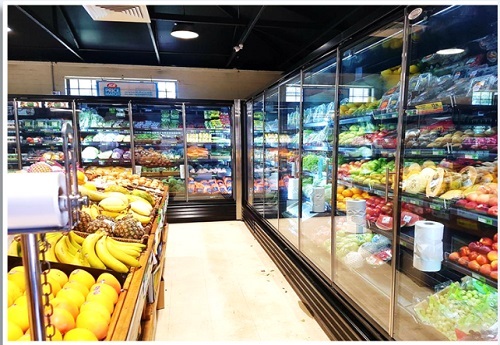 refrigerated supermarket cases