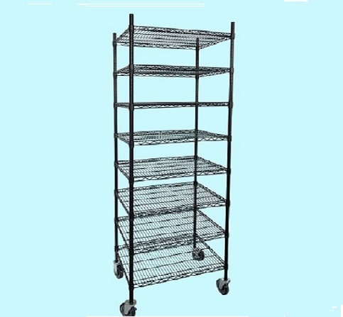 mobile wire shelf rack for walk in cooler